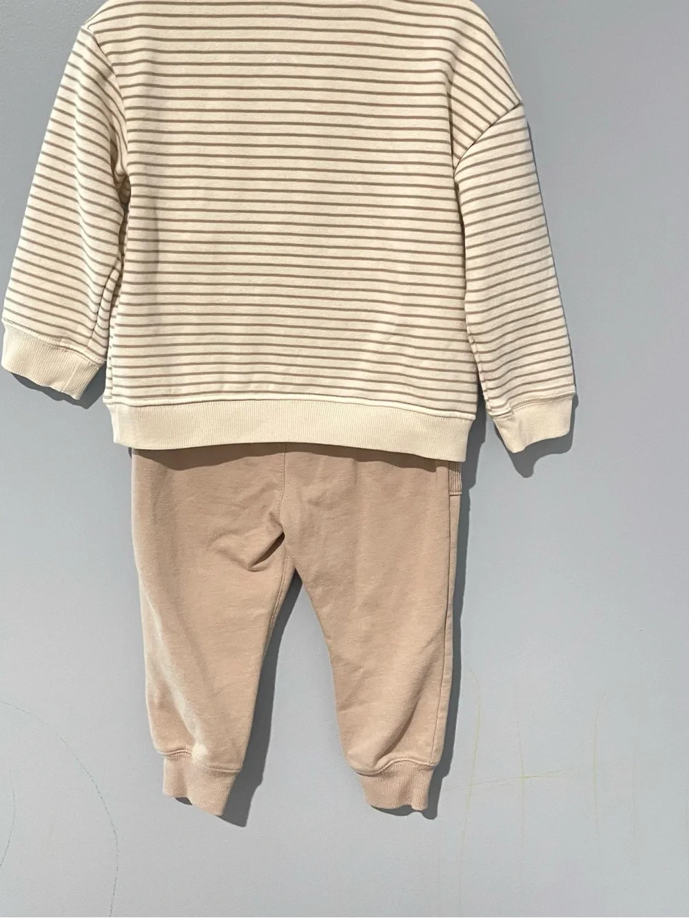 Carter's Toddler Striped Half-Zip Set - Cream & Tan